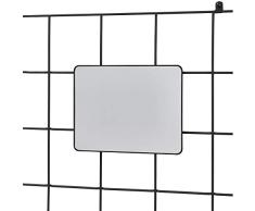 iDesign 08067EU rectangulaire pour système modulaire, Petit métal pour Dressing ou Salle de Bain, Fixer sur Grille Murale ou comme Miroir de Poche, Noir Mat, 20, 3 cm x 1, 1 cm x 15, 2 cm