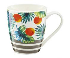 AMBITION Tasse en Porcelaine Motif Tropical Orange 370 ML