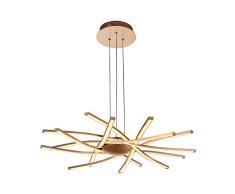Homemania Lampe Ã suspension Ray, plafonnier mural, or en mÃ©tal, 60 x 60 x 120 cm, 8 LED, 12 W, 10080 lm, 4200 K, lumiÃ¨re blanche naturelle