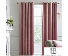Laurence Llewelyn-Bowen Montrose Paire de Rideaux Ã Åillets en Velours, Rose poudrÃ©, 90 Width x 72 Drop (229 x 183cm)