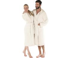 CelinaTex Montana Peignoir De Bain, Capuche, De Couleur Unie, Longue, Poches AppliquÃ©es, SurpiqÃºre, Femme, Homme, Unisexe, Pur Coton XXXL Couleur Naturelle