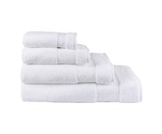 LE JACQUARD FRANÃAIS - Serviette de Bain Ã©ponge Caresse Blanc - Rectangulaire - 90 x 150 cm