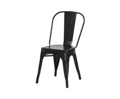 ZONS Chaise Industrielle L35.5xl35.5xH84CM Noir