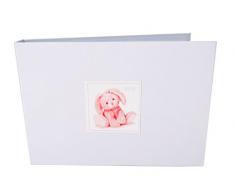 White Cotton Cards Tiny Album Photo Valeur Lapin Rose, Blanc