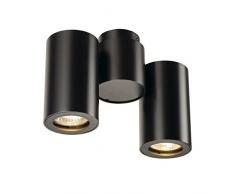 SLV Spot LED ENOLA_B Orientable et Inclinable | Applique et Plafonnier Variable pour Eclairage Intérieur | Spot LED, Luminaire de Plafond, Projecteur de Plafond, Lampes de Plafond, Lampe Murale | 2 Lampes, GU10, EEC E-A++