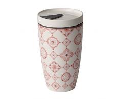 Villeroy & Boch To Go RosÃ© Mug pour cafÃ© Ã emporter, 2 piÃ¨ces, 350 ml, Porcelaine Premium/Silicone, Blanc/Rose