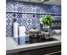 Ambiance-Live col-tiles-RJ-A086_15x15cm carrelages, Vinyle adhésif, Eusebio, 24 Stickers de 15 x 15 cm