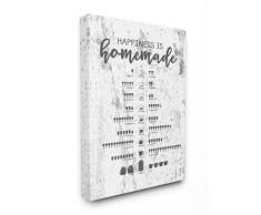 Le Stupell Home Decor Collection Happiness is Homemade Chart DÃ©coration Murale tendue, Toile, Multicolore, 40.64Â x 103.23Â x 50.8Â cm