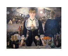 Legendarte Tableau, Impression sur Toile - Un Bar Aux Folies Bergère Ãdouard Manet - cm. 80x100
