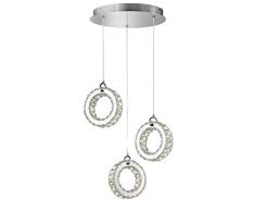 WOFI Lampe dintÃ©rieur, salon, pendulaire, suspension, lampe suspendue, lampe suspendue, cristal, chromÃ©, Ã©lÃ©gant plastique 16 W