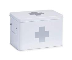 Zeller 18119 Boite à Pharmacie en métal blanc, 32 x 19,5 x 20 cm