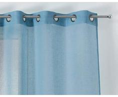 Linder Voilage Ã Åillet, 100% Lin, Bleu, 145 x 260 cm