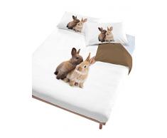 Italian Bed Linen marroni Un lit de 80/95 (150 x 200 cm-) 52 x 82 cm