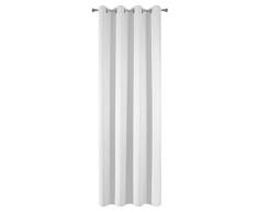 Design91 Rideaux occultants Lisses, occultants 8 Oeillets Doux, Style Moderne, Simple, Chambre denfant, Salon, Blanc, 135 x 250 cm
