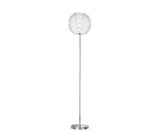WOFI 3069.01.06.7000 Lampadaire, MÃ©tal, E27, 60 W, Blanc, H: 158 cm x B x L: 31 cm