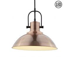 Britalia VEC1001LED Vecchio Plafonnier en forme de dÃ´me avec 1 ampoule LED E27 ES 4,3 W Cuivre antique 325 mm