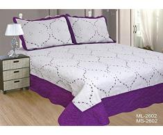 ForenTex Couvre-lit os-2629Â Couvre lit brodÃ© Cousue avec taies pour Printemps/Ã©tÃ©/Automne Vert 190Â x 260Â cm + 1/50Â X 70Â Coussin 2Â 