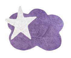 Aratextil Mimosa Tapis Enfant, Coton, Lilas, 120Â x 160Â cm