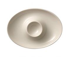 Villeroy & Boch Royal Coquetier avec soucoupe intégrée, Porcelaine Premium Bone, Blanc