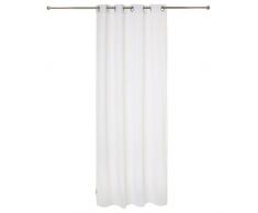 HomeMaison Voilage à Fines Rayures Tissées, Polyester, Blanc, 240x140 cm