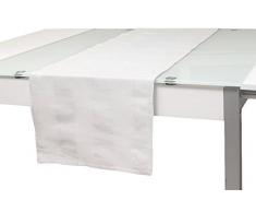 Soleil docre Chemin de Table Lyam Blanc, Coton, 40 x 140 cm