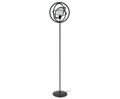 Tosel 50711 Lampadaire Anneaux de Saturne Acier 60 W E27 Noir