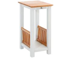 Greenhurst Table dappoint en Acacia Blanc cassÃ© et Marron Taille Unique