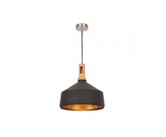 Lustre Suspension Contemporain en MÃ©tal, Noir, 40W, 35cm x 138cm