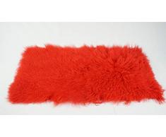 bokke Plaid en Laine dagneau Naturelle Rouge 60 x 120 cm