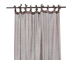 Thedecofactory 140306 Voilage, Coton, Chocolat, 140 x 300 x 3 cm