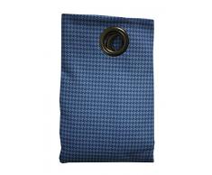 Linder 0538/47/81264/375 Rideau avec 8 Oeillets Fusil Rond Viscose/Polyester Bleu 135 x 260 cm