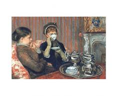 Tableau, Impression sur Toile - Le ThÃ© Mary Cassatt - cm. 60x90