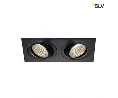 SLV Plafonnier à LED Spot Set de 2 DL Square New Tria, COB, 3000 K, 38 °C, avec pilote, clip plumes Noir 113920