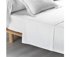 douceur dintÃ©rieur Percaline DRAP PLAT 2 PERSONNES, Blanc, 240 x 300 CM