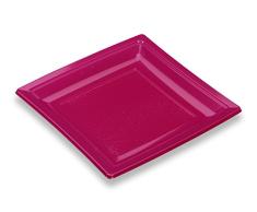 GUILLIN - QUADRIPACK AC185FUS CARTON DE 400 Assiette Carrée Réutilisable, Plastique, Violet, 18,4 x 18,4 x 1,8 cm