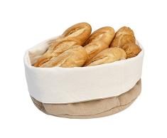 Garcia de pou Corbeille Pain CrÃ¨me & Marron 18X25X9 Cm Coton - 12 unitÃ©s