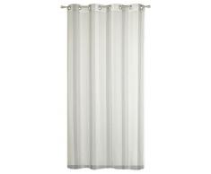 HomeMaison Voilage en Organza à Rayures Jacquard, Polyester, Gris, 240x140 cm