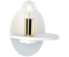 Brilliant Many Applique murale avec cÃ¢ble dalimentation Blanc mat/laiton 60 W