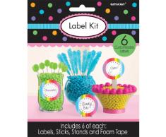 amscan Candy Buffet Scalloped Labels kit Multi-Color