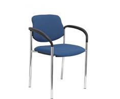 Piqueras Y Crespo (PIQU7) Chaise Fixe Villalgordo Bali Bleu Marine châssis chromé avec Bras Bureau, Taille Unique