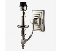 Better & Best 1L Rctg Applique murale 1 lumiÃ¨re en mÃ©tal avec plaque rectangulaire dÃ©corÃ©e avec Ã©chelle ArgentÃ© 10 x 20,5 x 30 cm