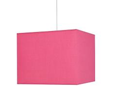 Tosel 13217 Suspension Abat jour Carré Coton/PVC 100 W E27 Violet