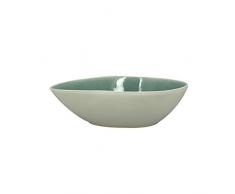 TheKitchenette 2614292 Lot de 4 Assiettes à Dessert en Grès, grés, Vert, 19,5 x 16 x 3 (cm)