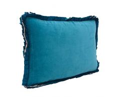 Ragged Rose Ribbon Coussin en Velours Bleu Sarcelle 35 x 50 cm