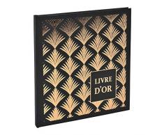 Livre dor 9512e 140 pages tranche or - Format 21x19cm - PALMYRE Noir motif Palmier