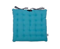 Ragged Rose Galette de Chaise 100% Coton Bleu Sarcelle 40 x 40 cm