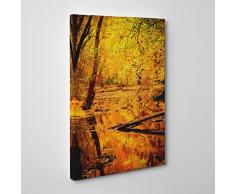 Big Box ArtForêt en Automne avec Un étang Paysage Impression sur Toile, Multicolore, 20 x 14-inch-p, Bois Dense, Multicolore, 30 x 20-inch