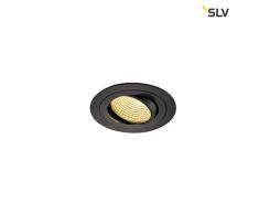 SLV Spot encastré plafond new Tria LED DL rond 13 W COB 38 °, 2700 K, Driver, clip plumes Noir 114220