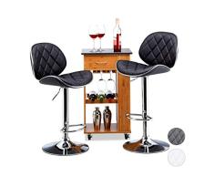 Relaxdays 10022912_46 Tabouret de bar hauteur réglable avec dossier pivotant lot de 2 métal HxlxP: 111 x 47 x 47 cm, noir, HxWxD