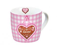 infinite by GEDA LABELSÂ âÂ 12687Â âÂ Oktoberfest Tasse en Porcelaine avec Anse Spatzl, Rose/Blanc, 11,5Â x 9,5Â x 9Â cm